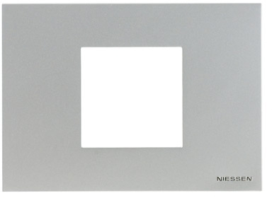 ABB N2472 PL Рамка итальянского стандарта на 2 модуля, серия Zenit, цвет серебристый