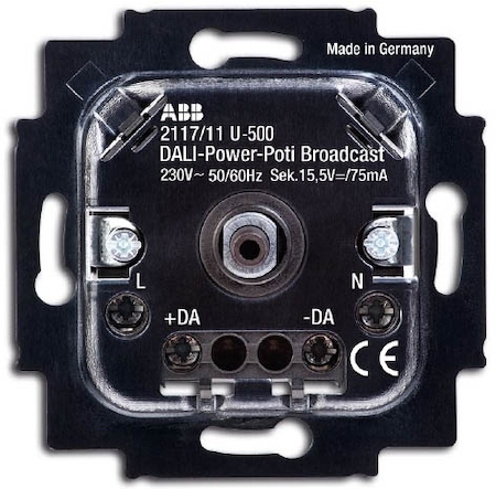 ABB 6599-0-2988 Механизм светорегулятора DALI, поворотный, со встроенным сетевым блоком питания, 75 мА