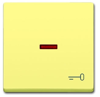 ABB 1751-0-3007 Клавиша для механизма 1-клавишного выключателя/переключателя/кнопки, с прозрачной линзой и символом "КЛЮЧ", серия solo/future, цвет sahara/жёлтый