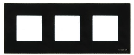 ABB N2273 CN Рамка 3-постовая, серия Zenit, стекло чёрное