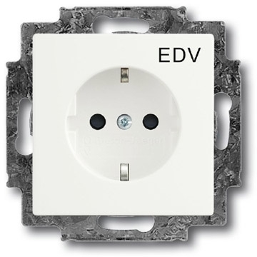 ABB 2013-0-5327 Розетка SCHUKO 16А 250В с маркировкой EDV, серия solo/future, цвет белый бархат