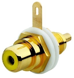 ABB 0230-0-0454 Разъём RCA/CINCH (колокольчик/тюльпан), диапазон от 20 Гц до 20 кГц, цвет жёлтый