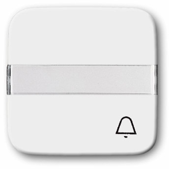 ABB 1731-0-0538 Клавиша для механизма 1-клавишного выключателя/переключателя/кнопки, с полем для надписи, с символом "ЗВОНОК", серия Reflex SI, цвет альпийский белый