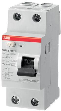 ABB 2CSF202006R2250 Residual Current Device - FH202 AC-25/0,1