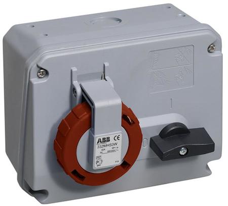 ABB 2CMA167853R1000 Switched interlocked socket-outlet, 3h, 32A, IP67, 3P+E