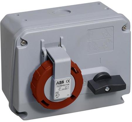 ABB 2CMA167860R1000 Switched interlocked socket-outlet, 11h, 32A, IP67, 3P+E