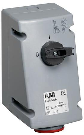 ABB 2CMA167654R1000 Switched interlocked socket-outlet, 6h, 16A, IP44, 3P+E