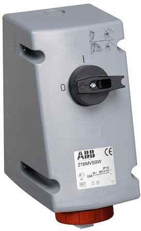 ABB 2CMA167832R1000 Switched interlocked socket-outlet, 6h, 16A, IP67, 3P+E