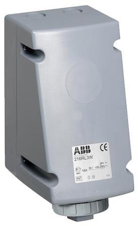 ABB 2CMA168456R1000 Surface socket-outlet for looping, 3h, 16A, IP67, 2P+E