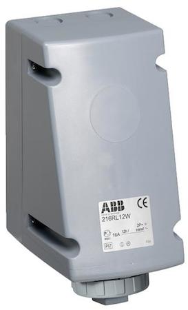 ABB 2CMA168460R1000 Surface socket-outlet for looping, 12h, 16A, IP67, 2P+E