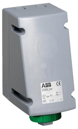 ABB 2CMA168462R1000 Surface socket-outlet for looping, 2h, 16A, IP67, 3P+E