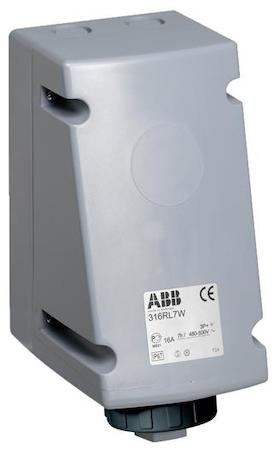 ABB 2CMA168467R1000 Surface socket-outlet for looping, 7h, 16A, IP67, 3P+E