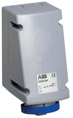 ABB 2CMA168481R1000 Surface socket-outlet for looping, 6h, 32A, IP67, 2P+E