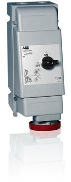ABB 2CMA162845R1000 Switched interlocked socket-outlet, vertical, Heavy Duty, 6h, 63A, IP67, 3P+N+E