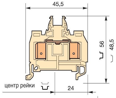 ABB 1SNA399748R2500 beige Railway Terminal Blocks D4/8.ADO.NF