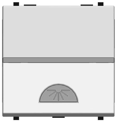 ABB N2204.2 PL Механизм 1-клавишной кнопки с клавишей и символом "СВЕТ", 2-модульный, серия Zenit, цвет серебристый