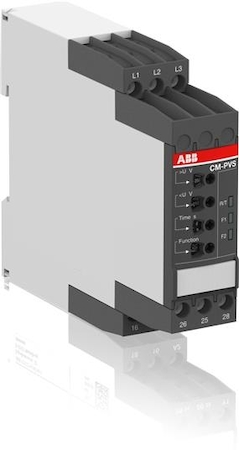 ABB 1SVR630794R1300 Реле контроля CM-PVS.31 без контр нуля, Umin/Umax=3x160-230В/220-300BAC, обрыв, чередование, tрег =0-30с, 2ПК