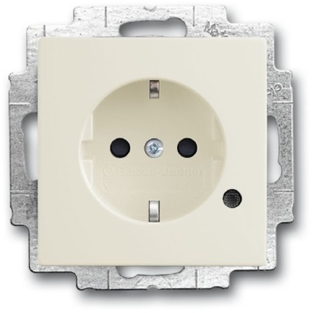 ABB 2013-0-5368 Розетка SCHUKO 16А 250В с защитными шторками, с контрольной LED лампой, серия solo/future, цвет chalet-white