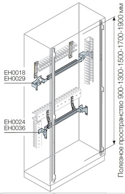 ABB EH0018 DIN-рейка Ш=600мм 18мод+фронт кронштейн