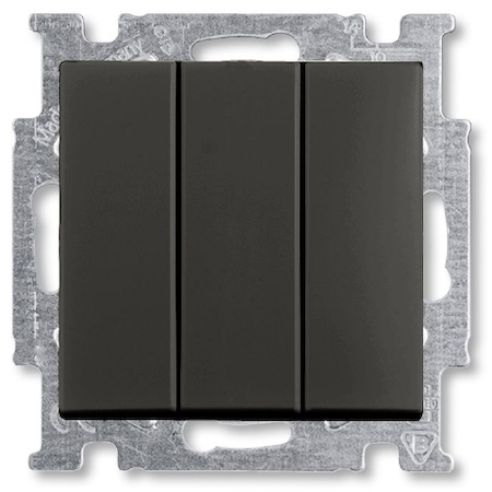 ABB 1012-0-2173 Механизм 3-клавишного, 1-полюсного выключателя, с клавишей, 16 А / 250 В, серия Basic 55, цвет château-black