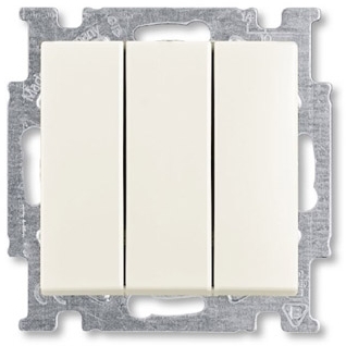 ABB 1012-0-2183 Механизм 3-клавишного, 1-полюсного выключателя, с клавишей, 16 А / 250 В, серия Basic 55, цвет chalet-white
