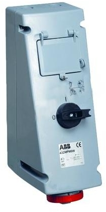 ABB 2CMA162345R1000 Розетка для тяжелых условий с выключателем и механической блокировкой 463MVS6, 63A, 3P+N+E, IP44, 6ч