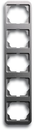 ABB 1754-0-1694 Рамка 5-постовая, вертикальная, серия alpha nea, цвет платина