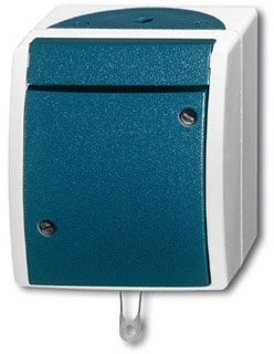 ABB 1383-0-0141 Переключатель со шнурком, IP44, для открытого монтажа, серия ocean, цвет серый/сине-зелёный