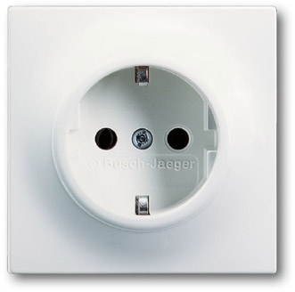 ABB 2013-0-5335 Розетка SCHUKO 16А 250В с защитными шторками, серия impuls, цвет белый бархат