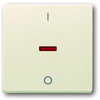 ABB 1751-0-2742 Клавиша для механизма 1-клавишного выключателя/переключателя/кнопки, с красной линзой, с маркировкой "I/O", серия solo/future, цвет savanne/слоновая кость