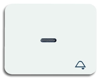 ABB 1751-0-1872 Клавиша для механизма 1-клавишного выключателя/переключателя/кнопки, с прозрачной линзой и символом "ЗВОНОК", серия alpha nea, цвет белый матовый