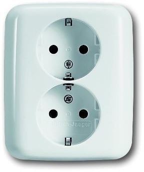 ABB 2014-0-1480 Розетка SCHUKO 16А 250В, двойная, серия Reflex SI, цвет альпийский белый