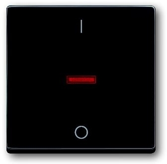 ABB 1788-81 Клавиша для 1-клавишных выключателей/переключателей/кнопок с символом "I/O", красная линза, Impressivo, антрацит
