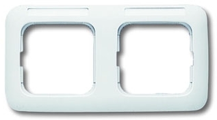 ABB 1754-0-2171 Рамка 2-постовая, горизонтальная, с полем для надписи, серия Reflex SI, цвет альпийский белый