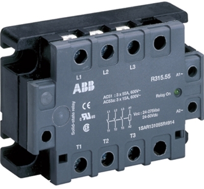 ABB 1SAR131075R4914 Полупроводниковое трехфазное реле R315/75, 75А(АС51), Uраб=42-66 0В АС, Uпит=24-275B AC / 24-50B DC