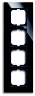 ABB 1754-0-4325 Рамка 4-постовая, серия carat, чёрное стекло