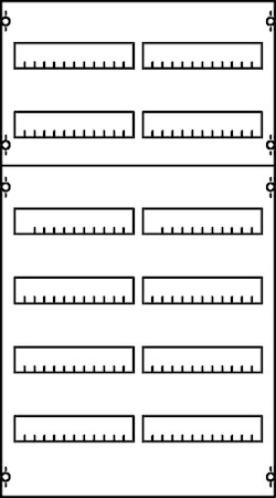 ABB 2V4A Панель для модульных уст-в 2ряда/8реек