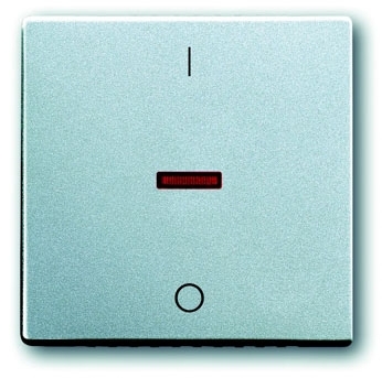 ABB 1751-0-2954 Клавиша для механизма 1-клавишного выключателя/переключателя/кнопки, с красной линзой, с маркировкой "I/O", серия solo/future, цвет серебристо-алюминиевый