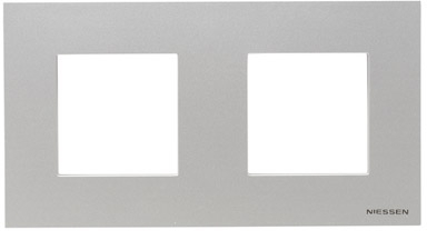 ABB N2272 PL Рамка 2-постовая, серия Zenit, цвет серебристый