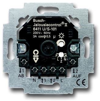ABB 6410-0-0380 Механизм электронного выключателя жалюзи Busch-Jalousiecontrol, с возможностью подключения датчиков, 3А при cosφ=0.5