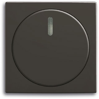 ABB 6599-0-2991 Плата центральная (накладка) с поворотной ручкой, с крепёжной гайкой и неоновой лампой подсветки, серия Basic 55, цвет château-black