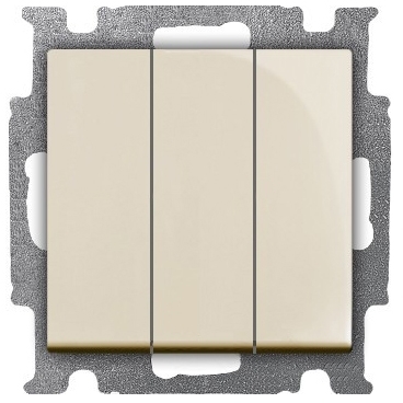 ABB 1012-0-2158 Выключатель с клавишей, 3-клавишный, 16 A, Basic 55, слоновая кость
