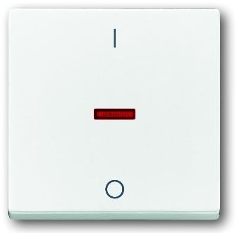 ABB 1788-84 Клавиша для 1-клавишных выключателей/переключателей/кнопок с символом "I/O", красная линза, Impressivo, белый