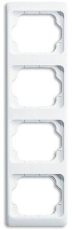 ABB 1754-0-4156 Рамка 4-постовая, вертикальная, серия alpha exclusive, цвет белый глянцевый