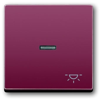 ABB 1751-0-2777 Клавиша для механизма 1-клавишного выключателя/переключателя/кнопки, с прозрачной линзой и символом "СВЕТ", серия solo/future, цвет toscana/красный