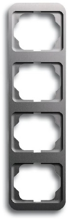 ABB 1754-0-1686 Рамка 4-постовая, вертикальная, серия alpha nea, цвет платина