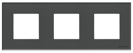 ABB N2273 CF Рамка 3-постовая, 2-модульная, серия Zenit, стекло Графит