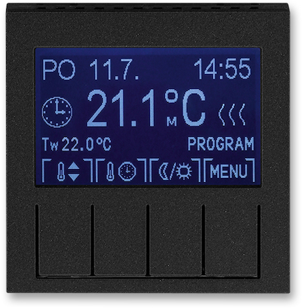 2CHH911031A4063 Терморегулятор ABB Levit универсальный программируемый антрацит / дымчатый чёрный