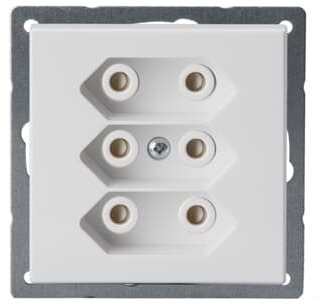 ABB 2TKA00000433 Розетка 3*EuroSocket 6А 230В, без заземления, белый