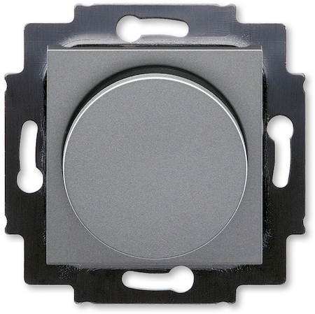 2CHH942247A6069 Светорегулятор ABB Levit поворотно-нажимной 60-600 Вт R сталь / дымчатый чёрный